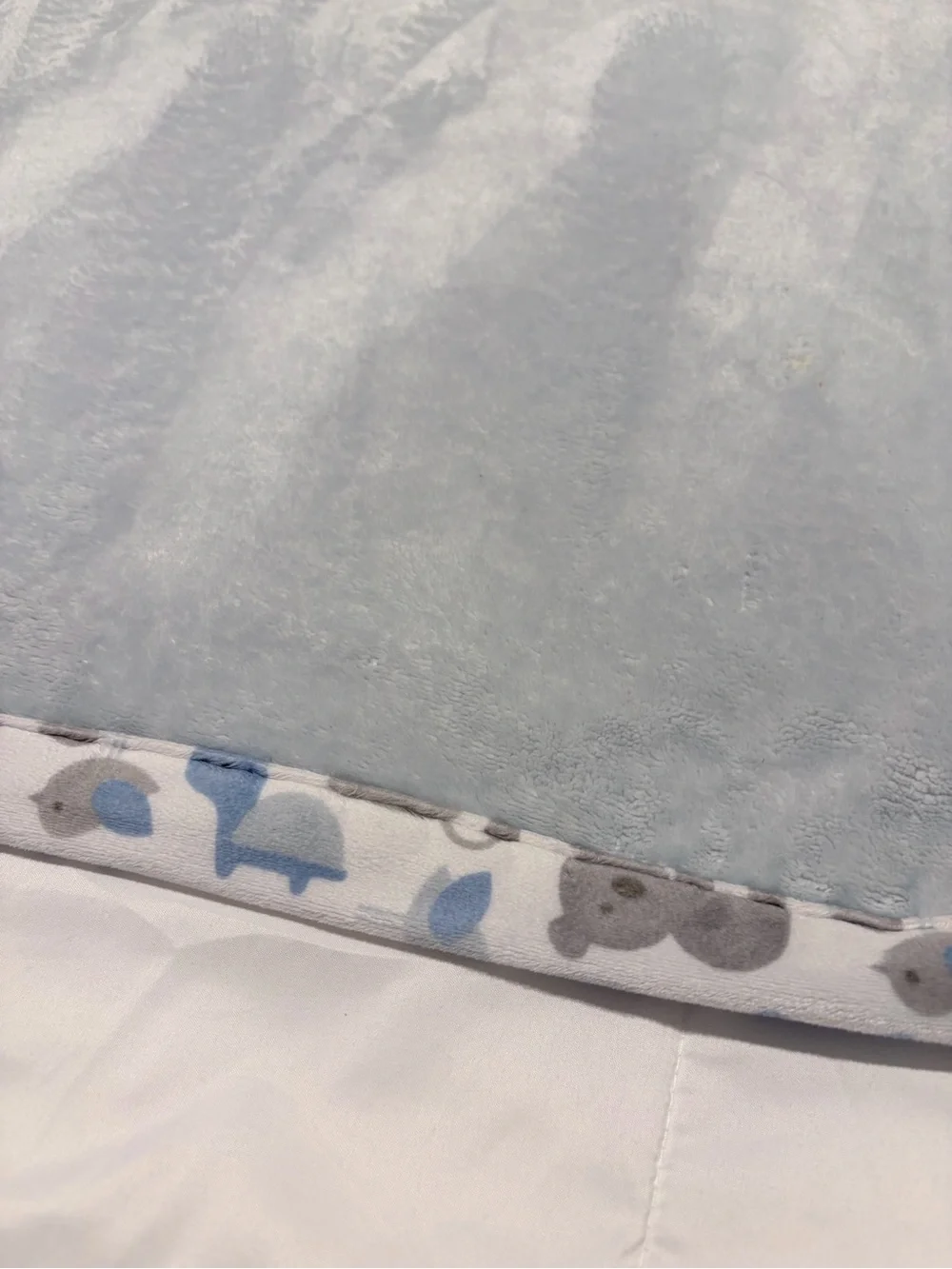 Soft Baby Animal Print Receiving Blanket - Blue & Gray